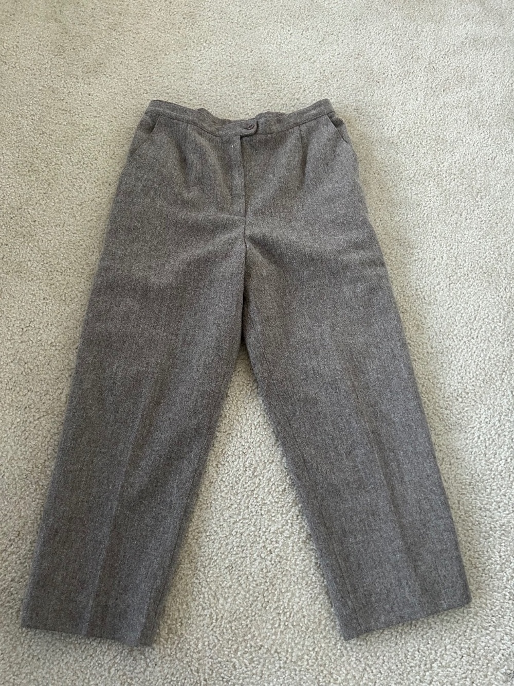 100% Wool Koret Career Vintage Brown Women’s Trousers Lined Sz 18